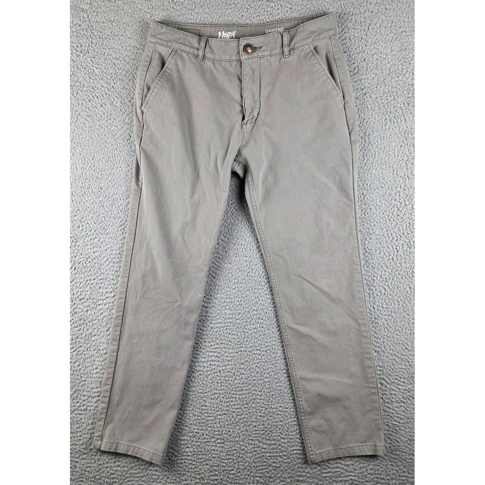 Mugsy Pants Mens 32x30 Gray Damens Chinos Stretch Straight‎ Comfort K4PNDA